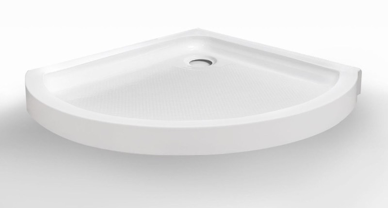 lot 62 image: OVE BREEZE 35 IN. L X 35 IN. W X . H ROUND CORNER SHOWER BASE - Center Drain  15SBU-BRE235-WHTAC