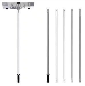 lot 84 image: Aluminum Snow & Leaf Removal Tool & Pusher Scraper with 26 in. Rolling Blade, 5-21 ft. Telescoping Extendable Handle Retails $139