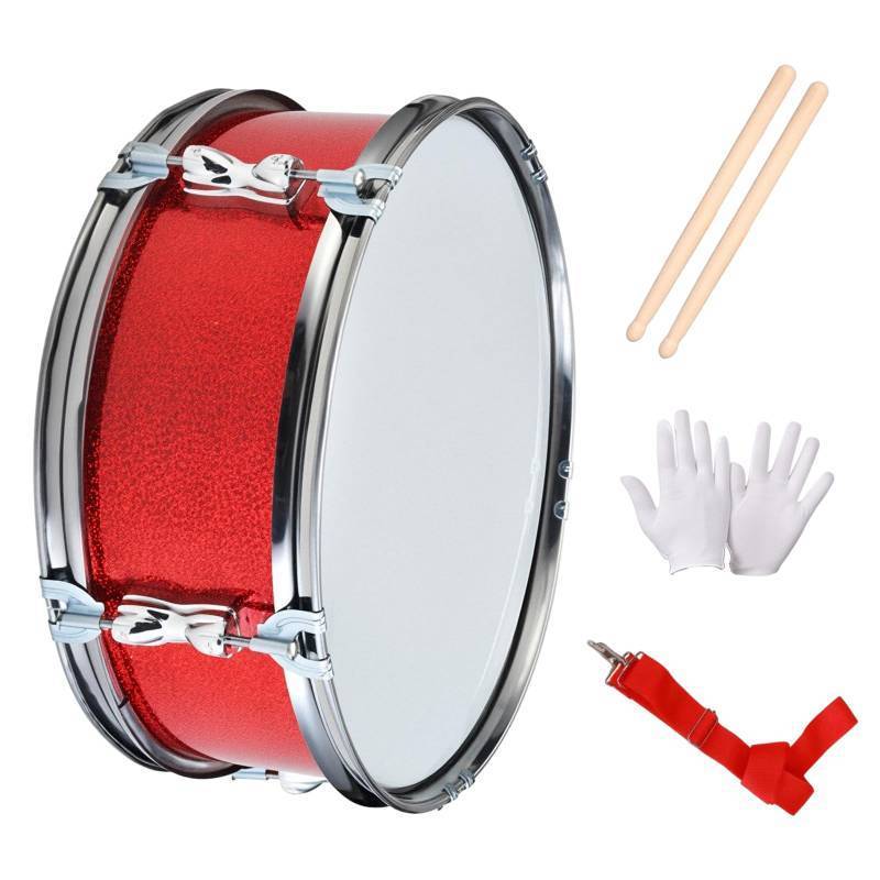 lot 4250 image: UGPLM 11inch Snare Drum with Adjustable Strap Professional Percussion Instrument Musical Instruments for Teens Birthday Gifts, Red