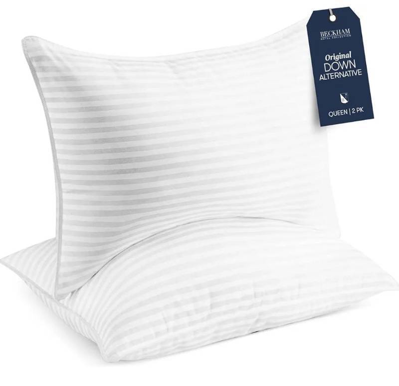 lot 4831 image:  Beckham Hotel Collection Bed Pillows StandardQueen Size Set of 2 - Original Soft Down Alternative Pillow for Sleeping - Soft Support for Back, Stomach or Side Sleepers