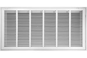lot 1756 image: Howeall 30W x 14H Duct Opening Size Steel Return Air Filter Grille - Removable FaceDoor for 1 inch Filters -HVAC Vent Cover Grill - White Outer Dimensions 32 58W X 16 58H