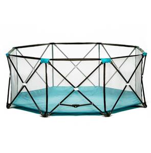 lot 1770 image: Regalo My Play Deluxe Extra Large Portable Play Yard Indoor and Outdoor Baby Gates - Aqua Blue
