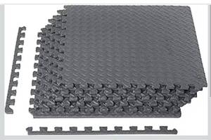 lot 1780 image: Amazon Basics Interlocking Foam Floor Mat Tiles for Home Gym Exercise, 24.7 x 24.7 x .5 Inches, Black - Pack of 6