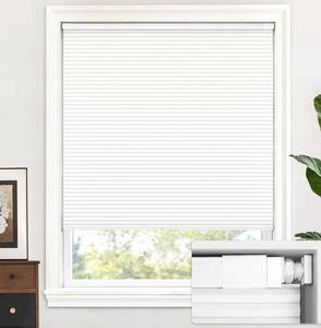 lot 1811 image: LazBlinds Cordless Cellular Shades, No Tools No Drill Light Filtering Honeycomb Shades Pleated Blinds for Windows, 36 W x 48 H, White