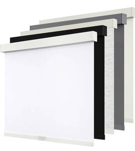 lot 1829 image: SUNOFF Cordless Blackout Roller Shades Blinds for Windows Free-Stop,Pull Down Room Darkening with Valance,Thermal Insulated Woven Fabric Window Door Blinds for Home,Office,White 30 W x 72 L