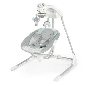 lot 1850 image: Ingenuity InLighten Soothing Swing - Van the Elephant Adjustable Speed, Reclining Seat, Machine Washable