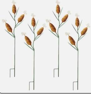 lot 1860 image: Geelin 47 Inches Wonderland Metal Corn Stalk Emerald Garden Stake Yard Decorative Outdoor Autumn Harvest Decoration Emerald Garden Stake Yard Lawn Fall for Outdoor Art