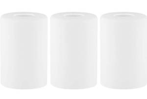 lot 1862 image: 3 Pack Frosted Opal White Glass Lamp Shade, Lip-less Cylinder Glass Light Fixture Cover, Replacement Globe for Chandelier, Pendant, Vanity Light