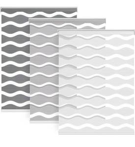 lot 1869 image: LazBlinds No Drill Cordless Zebra Blinds for Indoor Windows, Dual Layer Light Control Roller Shades for Day and Night, Light Filtering Sheer Shades for Home, 45 W x 72 H, Stone Grey