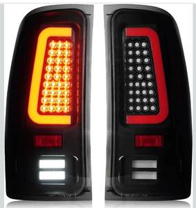 lot 1870 image: LED Tail Lights Assembly Fit for GMC Sierra 1500 07-13 (SL, SLE, SLT, WT), 2500HD 3500HD 07-14 (only fit 3500HD with Single Rear Wheel Model), Rear Taillights, Black Housing Smoked Lens