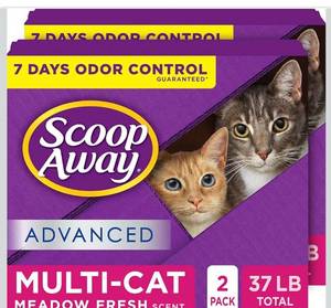 lot 1874 image: Scoop Away Advanced Multi-Cat Clumping Cat Litter, Meadow Fresh Scent, Pack of 2, 18.5 Pounds (Package May Vary)