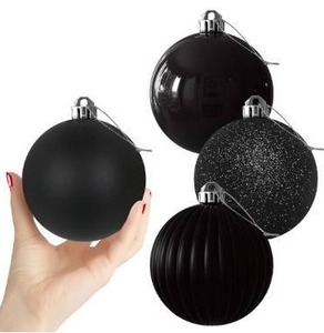 lot 1894 image: Black 4.0 Large Christmas Balls