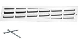 lot 1896 image: Howeall 30W x 4H Duct Opening Size Steel Return Air Grille, Air Return Vent Cover for Ceiling and Sidewall - HVAC Air Vent Covers - Outer Dimensions 31.75W x 5.75H