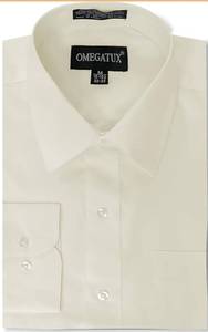 lot 1900 image: Mens Regular fit Solid Dress Shirts wConvertible Cuffs XL