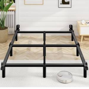 lot 1921 image: Awesofurni Queen Bed Frame, 7 Inch Basics Metal Bed Frame, Heavy Duty 9-Leg Base for Box Spring and Mattress, Noise-Free, Easy Assembly, Black
