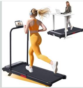 lot 1925 image: KASSADIN Walking Pad with Handle Bar, 2026 Upgrade Portable Small Treadmill with Handles for Home Small, 3.0HP Under Desk Walking Pad Treadmill with Incline, 0.6-7.6MPH, 350LBS