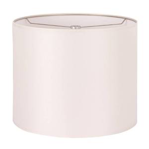 lot 1946 image: Wellmet Self-assembly Lampshade, CramWhite, 16 Top x16 Bottom x12 High, Drum Lampshade for Table Lamp, Bedside Lamp, Floor Lamp, Fabric Replacement Lamp Shade Classic Modern Style, Spider Fitter