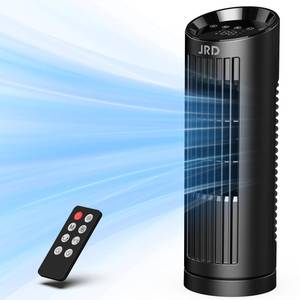 lot 1956 image: JRD 13 Tower Fan for Bedroom, Quiet Cooling Desk Fan with Remote, 80° Oscillating, 3 Speed, 4 Mode, 12h Timer, Digital Touch Screen, Portable, Safe Bladeless Table Fan for Home Desktop Office