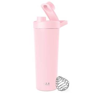 lot 1968 image: Simple Modern Stainless Steel Shaker Bottle with Ball 24oz  Metal Insulated Cup for Protein Mixes, Shakes and Pre Workout  Rally Collection  Blush