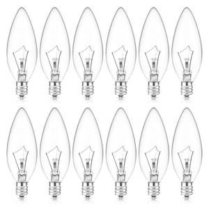 lot 1975 image: MEQIQTEK E12 Candle Light Bulbs 25W Warm White 2500K, 250Lumen - B10 Clear Candelabra Base Bulbs Dimmable Chandelier Light Bulbs for Ceiling Fan, Pendants or Outdoor (12 Pack)