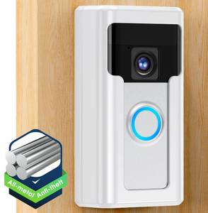 lot 1976 image: Liwin All-Metal Adhesive Video Doorbell Mount Compatible with RingBlink Wireless Video Doorbell, No-Drill Mounting Bracket Wedge Adapter Holder Accessories for Home Rentals, White