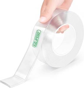 lot 7415 image: EZlifego Double Sided Tape Heavy Duty, Nano Double Sided Adhesive Tape, Clear Mounting Tape Picture Hanging Adhesive Strips (9.85FT)