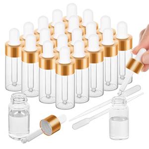 lot 7416 image: COTOM 20 Pack Mini Dropper Bottle for Cuticle Oil, 10ml Small Sample Essential Oil Dropper Bottles for Travel, Clear Empty Vails for Cosmetic Perfume