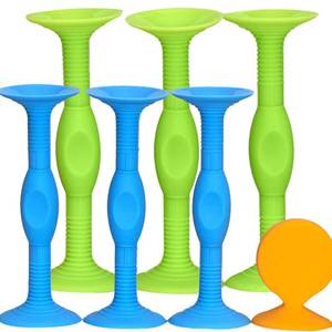 lot 7447 image: ZhuoChiMall Sucker Darts Throwing Game Set, Silicone Suction Cup Toys, Safe Indoor,Outdoor Game for Kids and Family (7 Pcs, Blue and Green, Stick Easily)