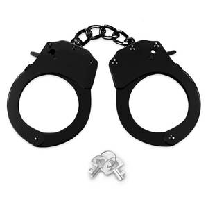 lot 7455 image: Toy Handcuffs with Keys, Stage Dress Up Pretend Play Accessory for Kids(Black)