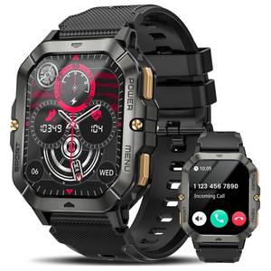 lot 7461 image: Military Smart Watches for Men (AnswerMake Calls), 2.02 Fitness Smart Watch for Android and iPhone, Waterproof Fitness Tracker with Blood PressureHeart RateSleep100 Sport Modes, Watches for Men