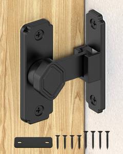 lot 7465 image: SecureLatch 90 Degree Flip Barn Door Lock, Small Right Angle Lock Latch, Sliding Door Latches for Cabinets, Bathroom, Barn, Shed, Garden, Window - Safety & Privacy Hardware (Black-1PC)