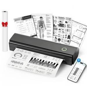 lot 7477 image: NDYIN Portable Printers Wireless for Travel, N80 Wireless Thermal Printer Bluetooth Inkless Printer Support 8.5 X 11 US Letter & A4, Compatible with iOS, Android, Laptop