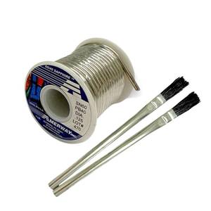 lot 7479 image: Sun and Moon  Amerway 6040 Solder for Stained Glass 1lb Roll with 2 Bonus Chemical Brushes