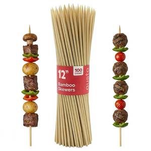 lot 7490 image: GUSTO 12 Inch - 100 Count Bamboo Skewers for Shish Kabob, Grilling, Fruits, Appetizers, and Cocktails (Formerly Comfy Package)