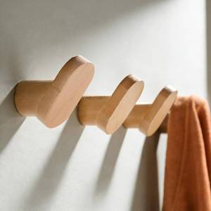 lot 7493 image: DELITON Coat Hooks for Hanging Heavy Duty - 4 Pack Wooden Hooks Modern Minimalist, Natural Wood Hooks for Hanging Hat, Towel, Robe, Bag, Suitable for Bathroom Bedroom Entryway