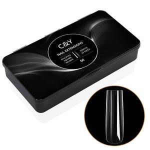 lot 7494 image: Cycullinyt 250pcs Sculpted XXLong Square Soft Gel Nail Tips, Professional False Nail Tips with Box - 10 Sizes Full Cover Clear Acrylic Press On Fake Nails for Extension Manicure Salon DIY at Home