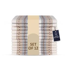 lot 7513 image: LFH Home Cotton Rich Cloth Salsa Napkin Set of 12 Washable Soft Durable Striped Table Napkins for Dining Wedding Daily Use Reusable Eco-Friendly Fabric Napkins (18x18)-Cream Multi Thanks Giving