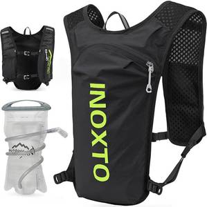 lot 7514 image: INOXTO Running Hydration Vest Backpack,Lightweight Insulated Pack with 1.5L Water Bladder Bag Daypack for Hiking Trail Running Cycling Race Marathon for Women Men (Black Green)