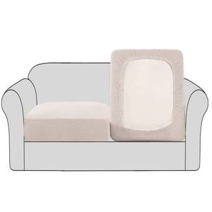 lot 7525 image: H.VERSAILTEX High Stretch Couch Cushion Covers,Chair Sofa Seat Slipcovers Couch Cushion Cover Stretch Furniture Protector for Kids, Pets(2 Packs Cushion Loveseat Covers, Ivory)