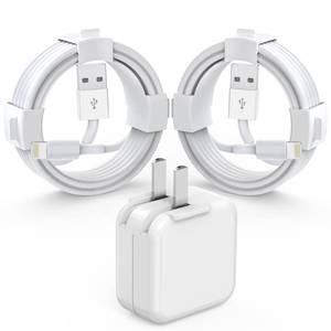 lot 7532 image: MFi Certified iPad iPhone Charger Fast Charging Block with 2-Pack 6.6FT USB to Lightning Cable iPad Charging Cord 12W Foldable Portable Wall Plug Charger for i Pad 9th, 8th,i Pad ProAirMini,iPhone