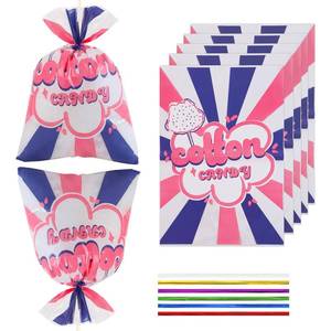 lot 7535 image: LEOSINDA 25 Pcs Cotton Candy Bags,14 x 20 Inches with Tiesfor Cotton Candy Large Carnival Candy Treat Bags,Kitchen,Carnivals Party Favors