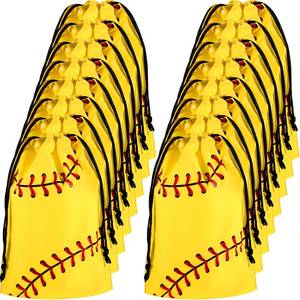 lot 7540 image: Silkfly 50 Pack Softball Snack Drawstring Bags Small Snack Plastic Goodie Gift Bags Party Favor for Sport Party Supplies, 6 x 8 Inch