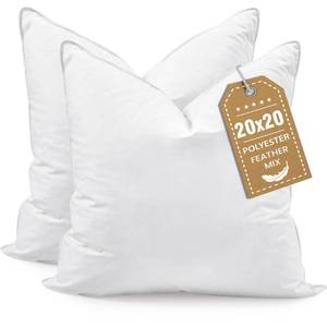 lot 7542 image: BHZ Throw Pillows 20x20 Euro Pillow Inserts Set of 2, Down Feather Alternative Pillow Inserts, Decorative Soft Large Square White Throw Pillows Insert for Couch Bed Dorm Sofa with Breathable Cover
