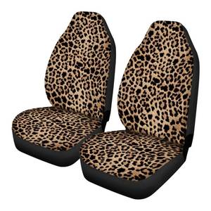 lot 7552 image: TOADDMOS Trendy Leopard Animal Print Car Front Seat Covers Set of 2 Wild Cheetah Pattern Vehicle Seat Protector Car Covers for Cars Sedan SUV