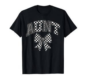 lot 7572 image: Aunt Racing Race Car Checkered Family Birthday Matching T-Shirt Red 2XL