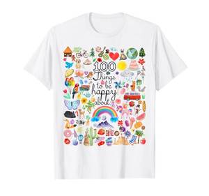 lot 7582 image: 100 Things to be Happy About - Fun Candy Nature Graphic Tee T-Shirt M