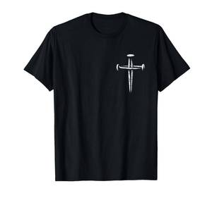 lot 7586 image: 3 Nails Cross Faith Jesus Christ Minimal T-Shirt XL