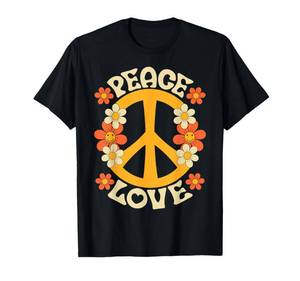lot 7590 image: Peace Sign Love 60s 70s Costume 70 Theme Party Groovy Hippie T-ShirtxL