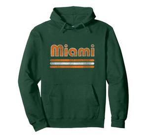 lot 7592 image: Miami Retro Distressed Vintage Design for Florida Locals Pullover Hoodie M