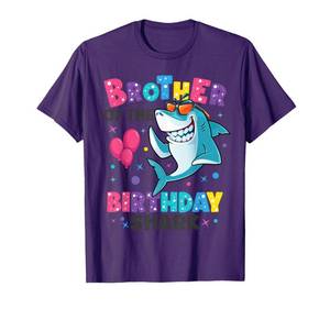 lot 7597 image: Brother of the Shark Birthday Big Bro Matching Family T-Shirt White S